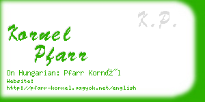 kornel pfarr business card